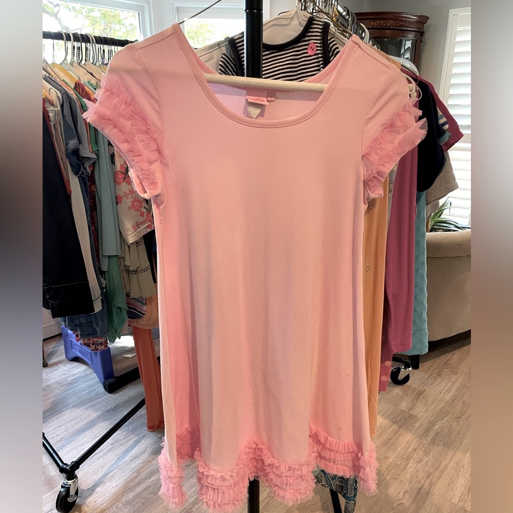 Pink Lipstick Girls Cotton Dress, Size 16